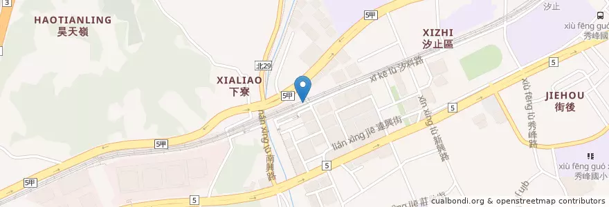 Mapa de ubicacion de 汐科火車站(北) en Taiwan, 新北市, 汐止區.