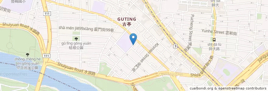 Mapa de ubicacion de 河堤國小 en 타이완, 신베이 시, 타이베이시, 중정 구.