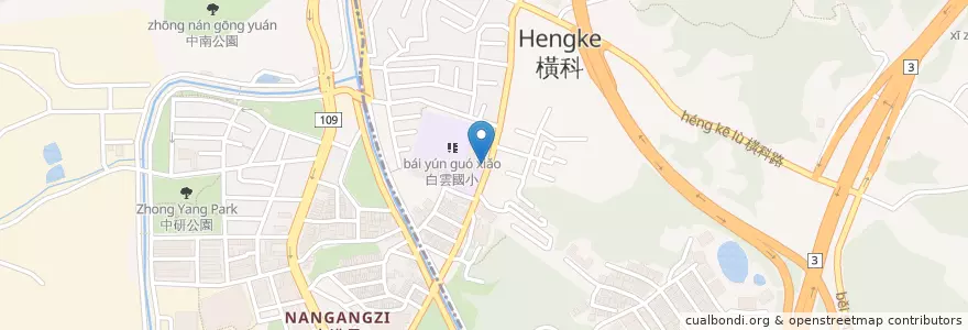 Mapa de ubicacion de Pai Yun Primary School en Taiwan, New Taipei, Nangang District.