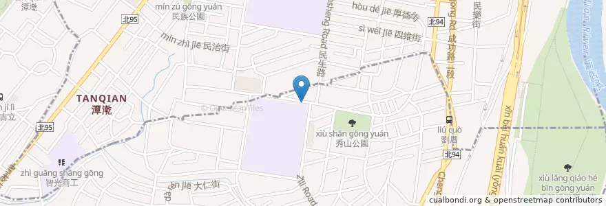 Mapa de ubicacion de 秀山國小 en 臺灣, 新北市, 中和區.