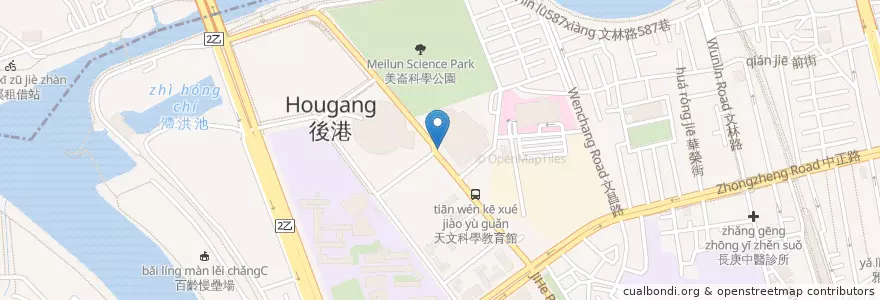 Mapa de ubicacion de 臺北市立天文館 en 타이완, 신베이 시, 타이베이시, 스린 구.