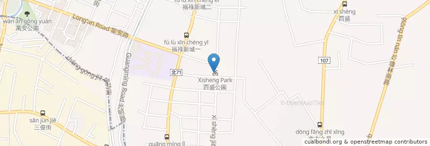 Mapa de ubicacion de 西盛公園 en Taiwán, Nuevo Taipéi, 新莊區.