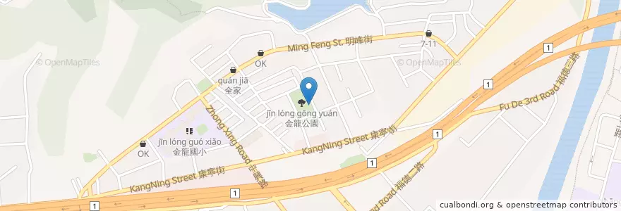 Mapa de ubicacion de Jinlong Park en Taiwan, New Taipei, Xizhi District.