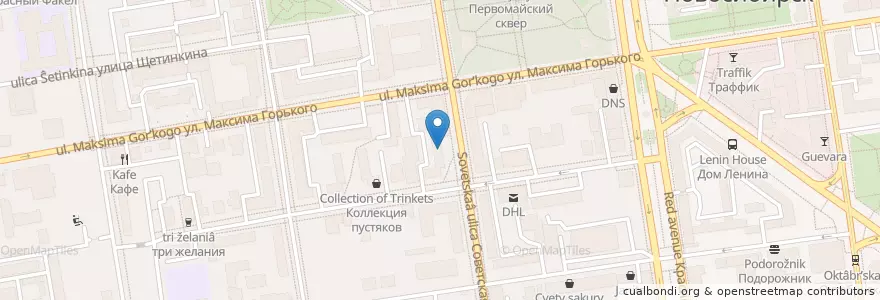 Mapa de ubicacion de Мелодия здоровья en Rusia, Сибирский Федеральный Округ, Wilayah Novosibirsk, Городской Округ Новосибирск.