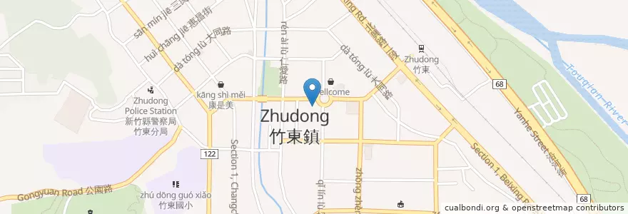 Mapa de ubicacion de 竹東鎮公所 en 台湾, 台湾省, 新竹県, 竹東鎮.
