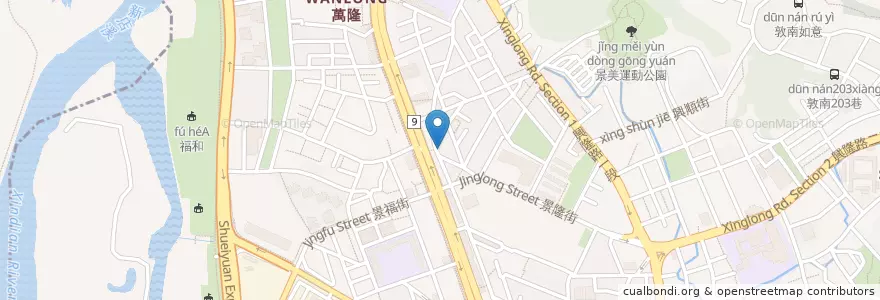 Mapa de ubicacion de 阿泔麵店 en تايوان, تايبيه الجديدة, تايبيه, 文山區.