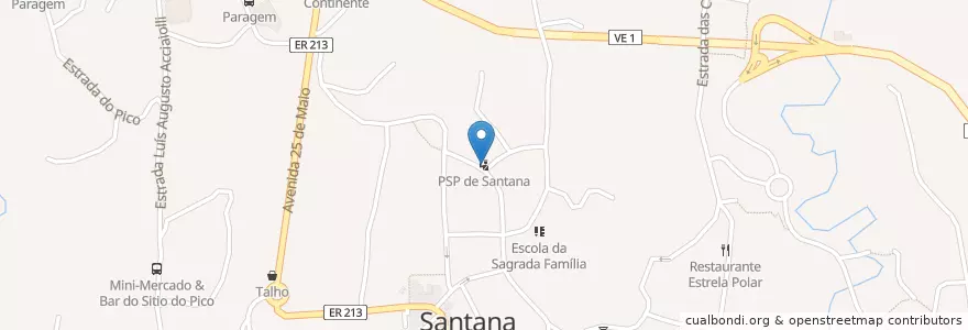 Mapa de ubicacion de PSP de Santana en 포르투갈, Santana, Santana.