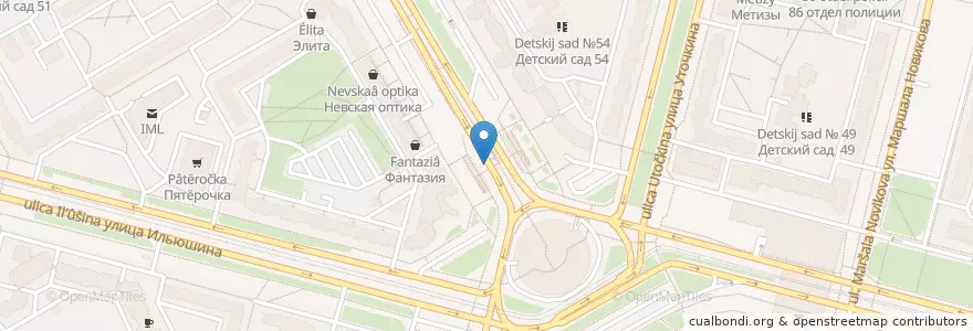 Mapa de ubicacion de Санкт-Петербург en Russia, Northwestern Federal District, Leningrad Oblast, Saint Petersburg, Приморский Район, Округ Озеро Долгое.