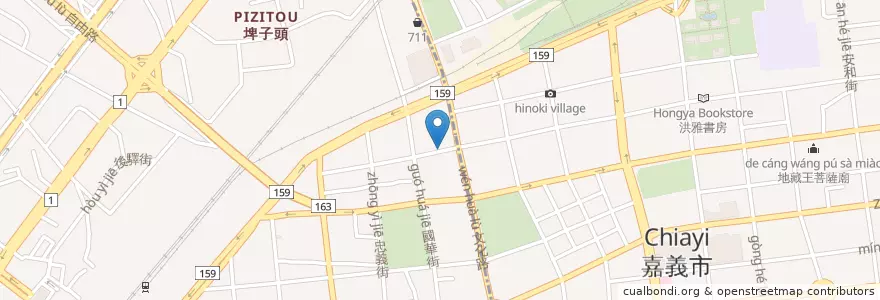 Mapa de ubicacion de 峰炸蛋餅(峰炸堡) en Taiwan, 臺灣省, 嘉義市, Condado De Chiayi.