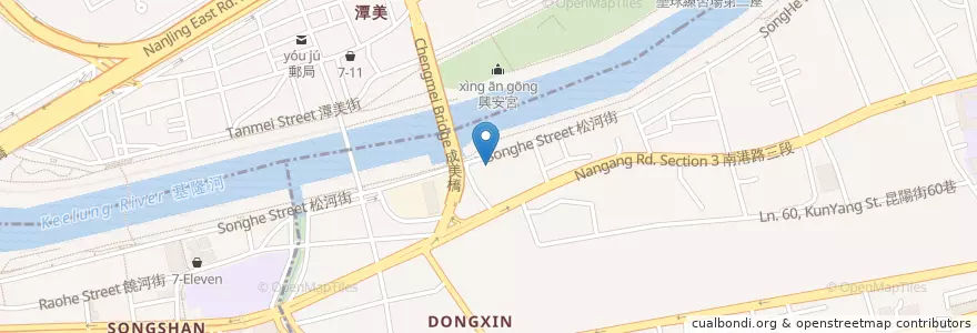 Mapa de ubicacion de 磚窯古早味懷舊餐廳 en تايوان, تايبيه الجديدة, تايبيه, 南港區.