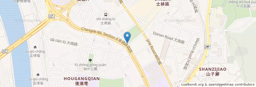 Mapa de ubicacion de 士林運動中心 en 臺灣, 新北市, 臺北市, 士林區.