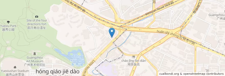Mapa de ubicacion de Subway en Cina, Guangdong, 广州市, 越秀区, 洪桥街道.