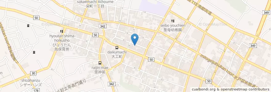 Mapa de ubicacion de 酒工房 樹家 en Japão, 茨城県, 水戸市.