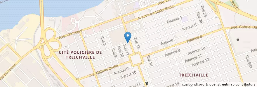 Mapa de ubicacion de Pharmacie Roy en Côte D’Ivoire, Abidjan, Treichville.