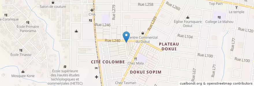 Mapa de ubicacion de Pharmacie Sainte Odile en Fildişi Sahili, Abican, Cocody, Abobo.