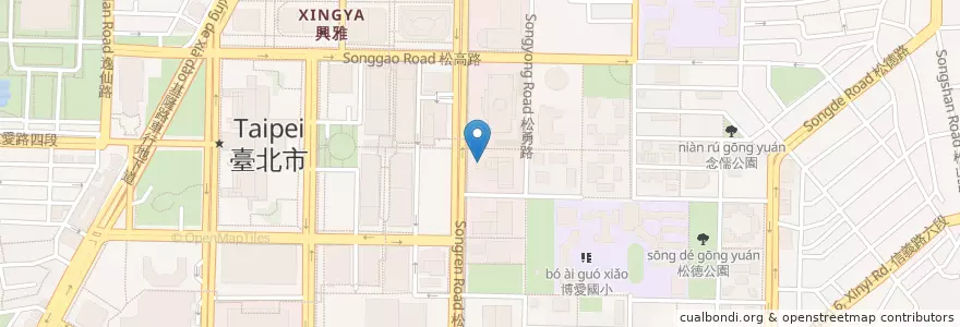 Mapa de ubicacion de 星展銀行 en تايوان, تايبيه الجديدة, تايبيه, 信義區.