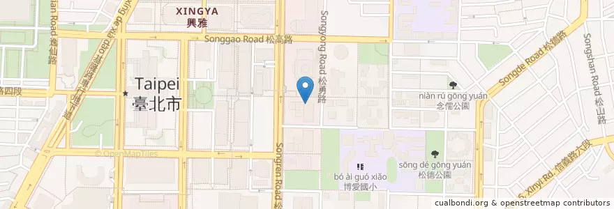 Mapa de ubicacion de Buckskin en تايوان, تايبيه الجديدة, تايبيه, 信義區.