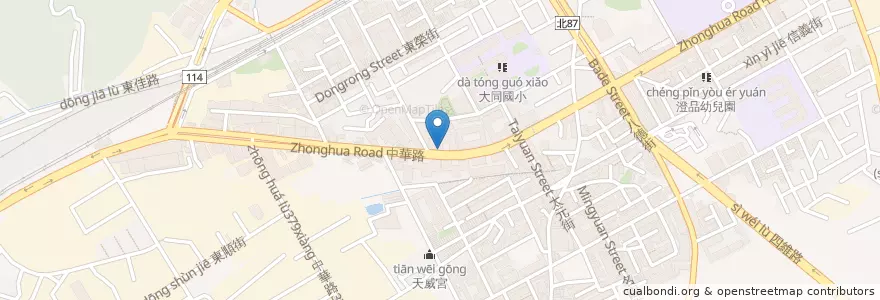 Mapa de ubicacion de 招牌麵疙瘩 en تايوان, تايبيه الجديدة, 樹林區.