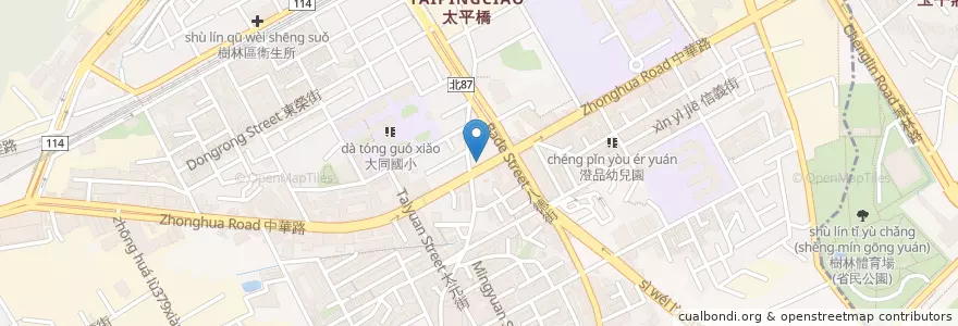 Mapa de ubicacion de 派克脆皮雞排樹林中華店 en 타이완, 신베이 시, 수린 구.