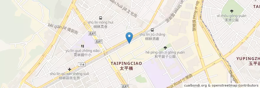 Mapa de ubicacion de 統一牛排 en Taiwan, Nuova Taipei, Distretto Di Shulin.