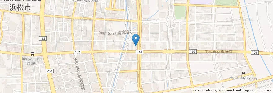 Mapa de ubicacion de 牛若丸 en Japan, Präfektur Shizuoka, 浜松市, 中区.