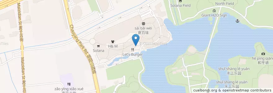 Mapa de ubicacion de 星巴克 en Китай, Пекин, Хэбэй, Район Чаоян.