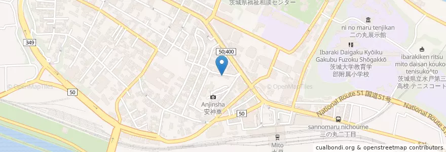 Mapa de ubicacion de かにや en 日本, 茨城県, 水戸市.