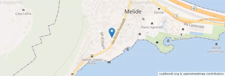 Mapa de ubicacion de 6815 Melide en Schweiz/Suisse/Svizzera/Svizra, Ticino, Distretto Di Lugano, Circolo Di Carona, Melide.
