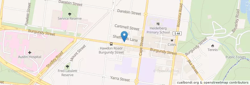Mapa de ubicacion de Commonwealth Bank en استرالیا, Victoria, City Of Banyule.