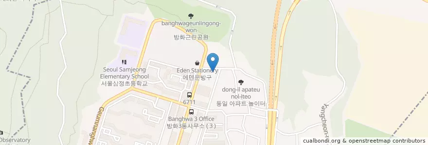 Mapa de ubicacion de Banghwadong Fire Depot en Korea Selatan, 서울, 강서구, 방화2동.