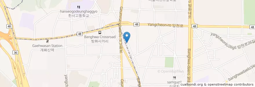 Mapa de ubicacion de Bangshin Market en Corea Del Sud, Seul, 강서구, 방화1동.