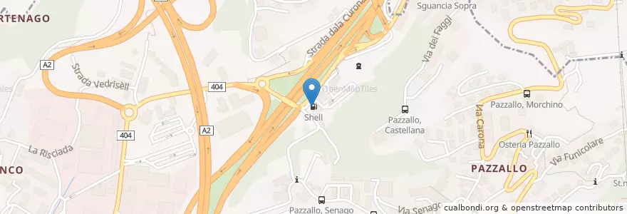 Mapa de ubicacion de Shell en İsviçre, Ticino, Distretto Di Lugano, Lugano, Circolo Di Lugano Ovest.