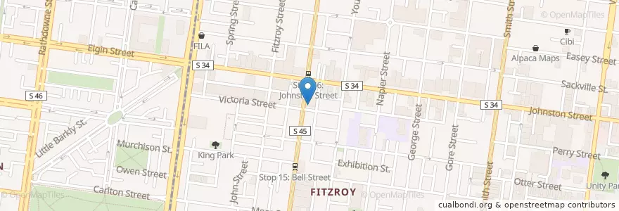 Mapa de ubicacion de Stagger Lee's en 오스트레일리아, Victoria, City Of Yarra.