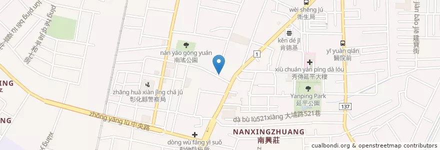Mapa de ubicacion de 熱浪島蔬食餐廳 en Taiwan, 臺灣省, Condado De Changhua, 彰化市.