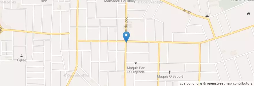 Mapa de ubicacion de Pharmacie Abobote en 코트디부아르, 아비장, Abobo.