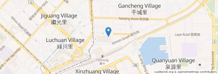 Mapa de ubicacion de 國光客運臺中轉運站臨時廁所 en 타이완, 타이중 시, 둥구.