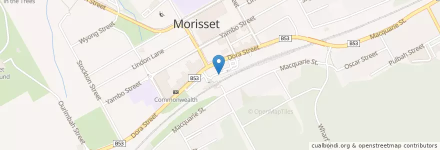 Mapa de ubicacion de Morisset Bus Interchange en Australia, Nueva Gales Del Sur, Lake Macquarie City Council.