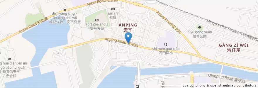 Mapa de ubicacion de 伍德藥局 en Тайвань, Тайнань, 安平區.