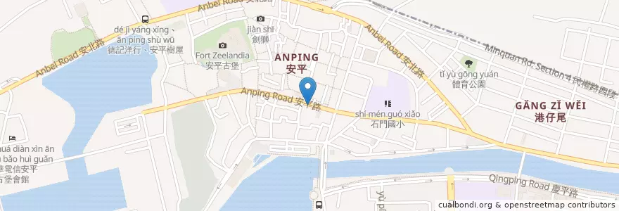 Mapa de ubicacion de 周氏蝦捲 en Taiwán, 臺南市, 安平區.