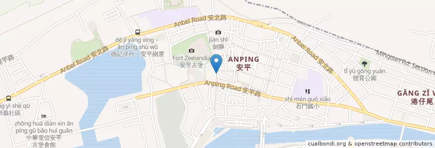 Mapa de ubicacion de 老街碗粿 en Тайвань, Тайнань, 安平區.