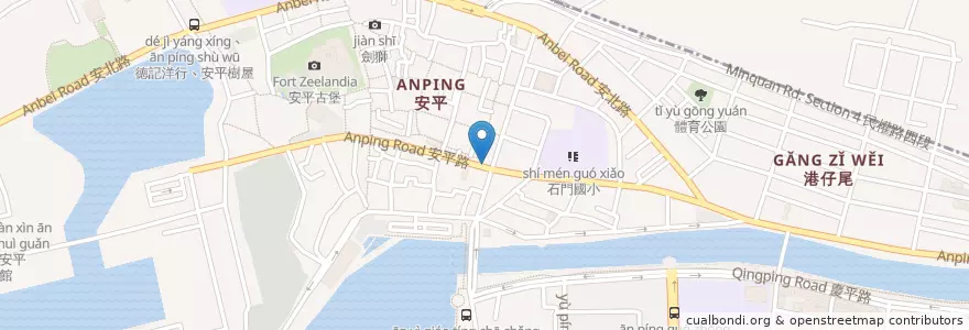 Mapa de ubicacion de TIMA超大炸豬排 en 臺灣, 臺南市, 安平區.