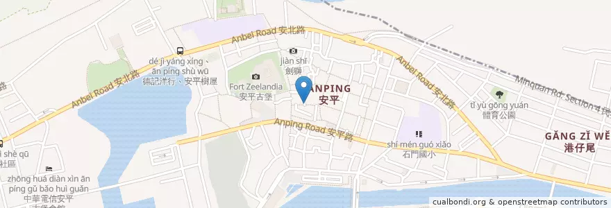 Mapa de ubicacion de 京旺的鍋 en Taiwan, Tainan, Distretto Di Anping.