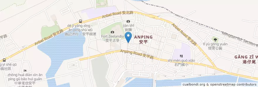 Mapa de ubicacion de 伯龍坊蚵仔煎 en 臺灣, 臺南市, 安平區.