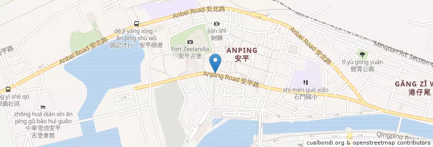 Mapa de ubicacion de 八寶彬園仔惠 en Taiwan, Tainan, 安平區.
