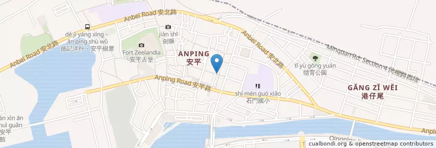 Mapa de ubicacion de 大名興意麵店 en 臺灣, 臺南市, 安平區.