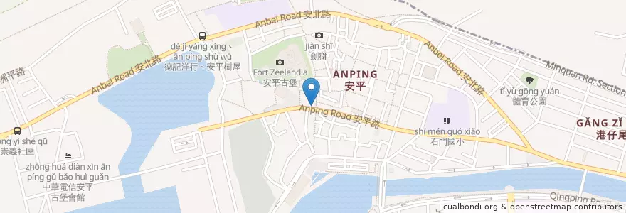 Mapa de ubicacion de 安平小舖 en 臺灣, 臺南市, 安平區.
