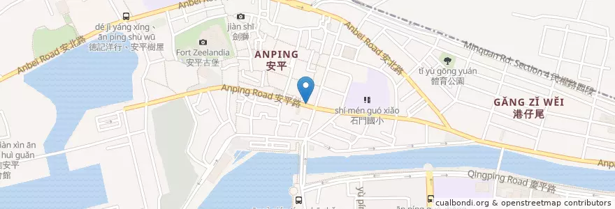 Mapa de ubicacion de 巧食雞 en 台湾, 台南市, 安平区.