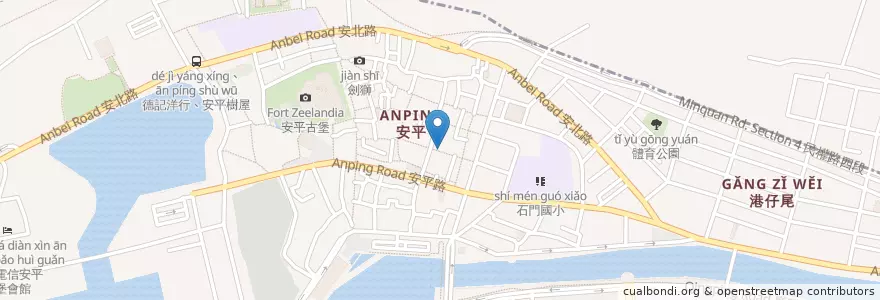 Mapa de ubicacion de 村家味風味麵 en 臺灣, 臺南市, 安平區.