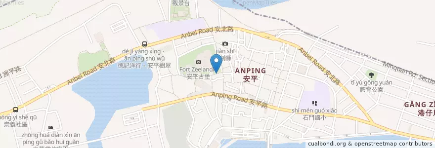 Mapa de ubicacion de 瑞珍蚵仔煎 en 臺灣, 臺南市, 安平區.