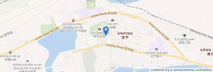 Mapa de ubicacion de 美鈴蚵仔煎 en 臺灣, 臺南市, 安平區.